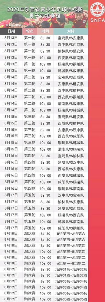 2020年陕西省青少年足球锦标赛(男子组)在汉中拉开战幕